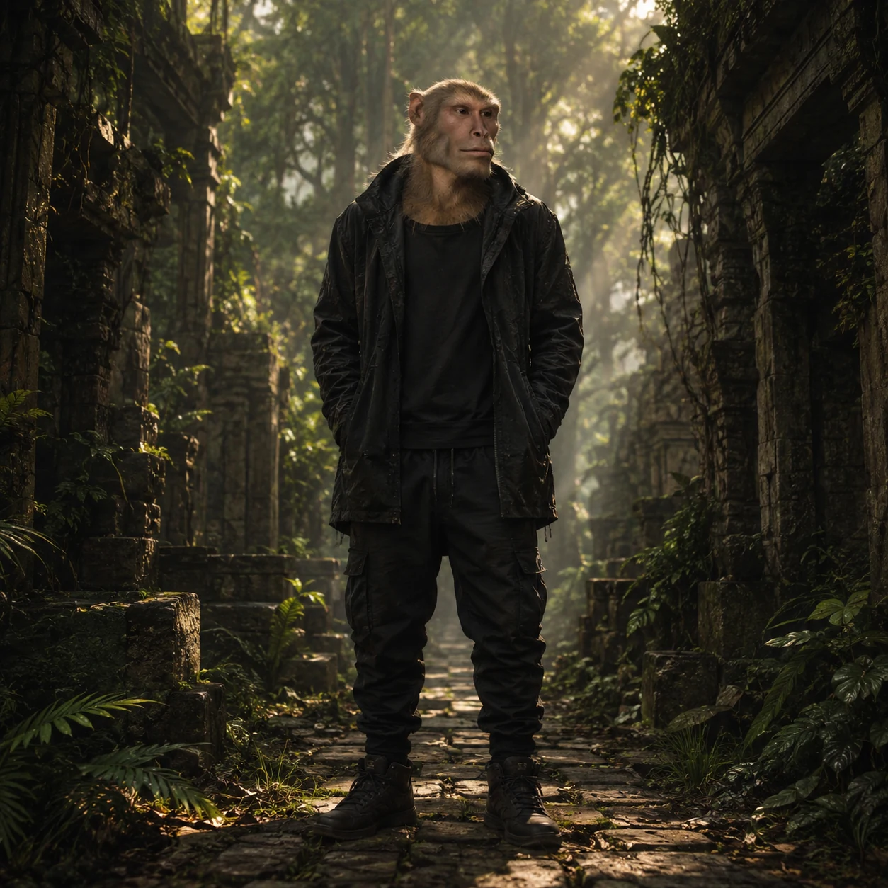 Sigma Ape in jungle ruins